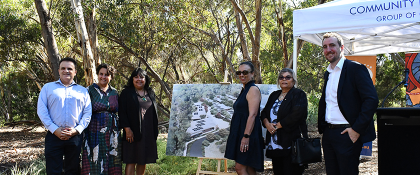 Left to Right: Con Hadjicostanis, Manager Housing Partnerships; Erin Rice, Managing Solicitor Legal Services; Cheryl Axleby, Head of Aboriginal Housing; Mary Patetsos, Board Member; Glenise Coulthard A.M, Board Member; Nicholas Symons, Chief Financial Officer