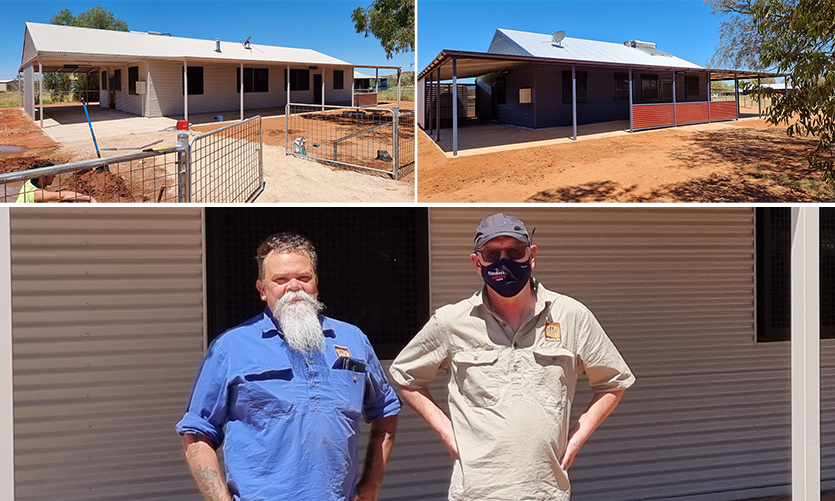 Construction of two brand new houses in APY lands by Indigenous building company, Wiltja Constructions